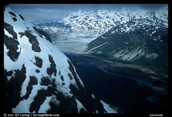 Aerial view of Tikakila River valley. Lake Clark National Park, Alaska, USA.