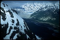 Aerial view of Tikakila River valley. Lake Clark National Park, Alaska, USA. (color)