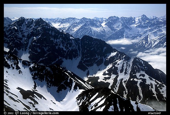 Aerial view of ridges, Chigmit Mountains. Lake Clark National Park (color)