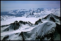 Aerial view of icefields and peaks, Chigmit Mountains. Lake Clark National Park ( color)