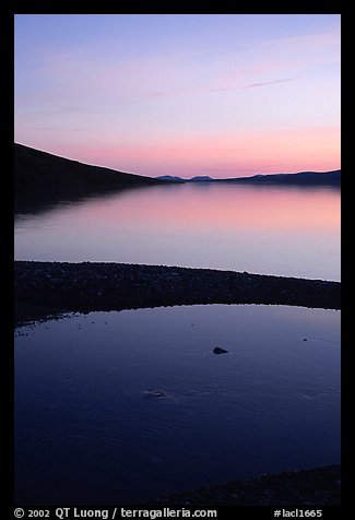 Turquoise Lake, midnight sunset. Lake Clark National Park, Alaska, USA.