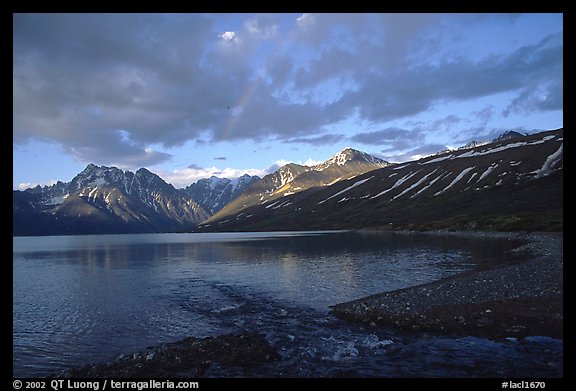 Telaquana Mountains above Turquoise Lake, sunset. Lake Clark National Park (color)