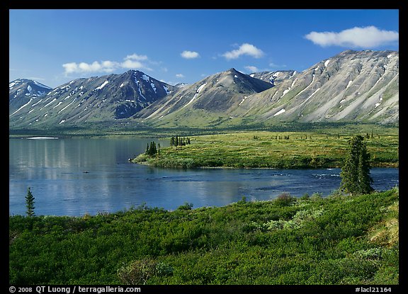 Twin Lakes, morning. Lake Clark National Park (color)