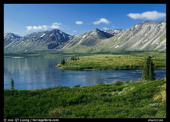 Twin Lakes mouth, morning. Lake Clark National Park (color)