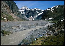 Waterfall in Valley II below the Telaquana Mountains. Lake Clark National Park, Alaska, USA.