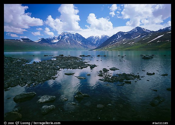 Telaquana Mountains and Turquoise Lake. Lake Clark National Park, Alaska, USA.