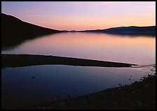 Turquoise Lake, midnight sunset. Lake Clark National Park, Alaska, USA.