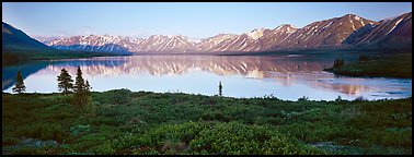 Calm evening at Twin Lakes. Lake Clark National Park (Panoramic color)