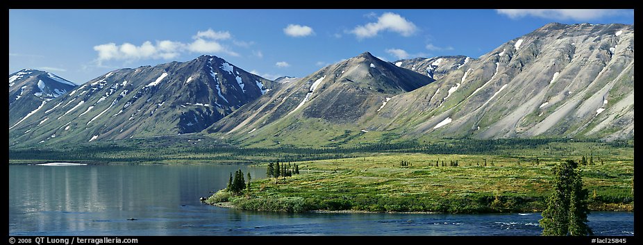 Mountains rising above Twin Lakes. Lake Clark National Park (color)