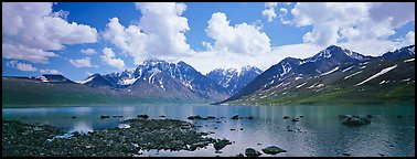 Mountain lake landscape. Lake Clark National Park (Panoramic color)