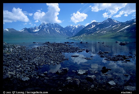 Telaquana Mountains and Turquoise Lake. Lake Clark National Park, Alaska, USA.