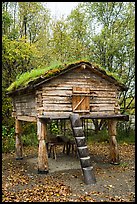 Denaina traditional fish storage. Lake Clark National Park ( color)