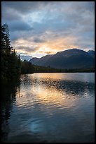 Kontrashibuna Lake with sunrise cloud reflections. Lake Clark National Park ( color)