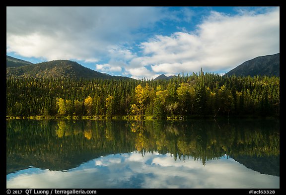 Kontrashibuna Lake reflections. Lake Clark National Park (color)