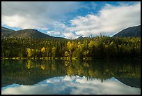 Kontrashibuna Lake reflections. Lake Clark National Park, Alaska, USA.