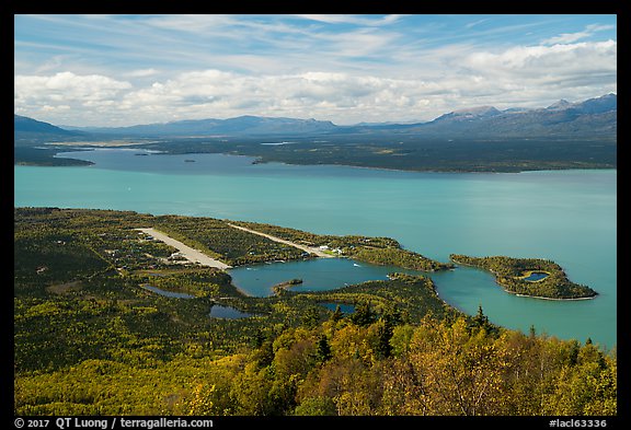 Port Alsworth from Tanalian Mountain. Lake Clark National Park (color)
