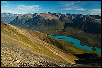 Kontrashibuna Lake and distant Iliamna Volcano. Lake Clark National Park ( color)