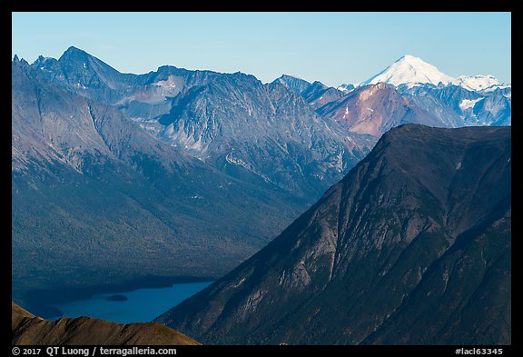 Iliamna Volcano  and Kontrashibuna Lake. Lake Clark National Park (color)