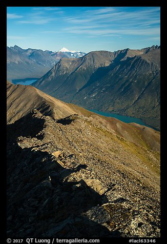 Summit ridge of Tanalian Mountain, Kontrashibuna Lake, Iliamna Volcano. Lake Clark National Park (color)