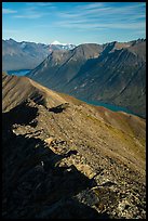 Summit ridge of Tanalian Mountain, Kontrashibuna Lake, Iliamna Volcano. Lake Clark National Park ( color)