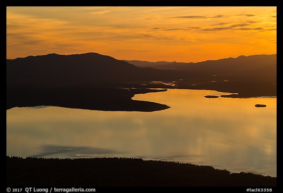 Lake Clark from above, sunset. Lake Clark National Park (color)