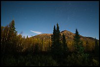 Tanalian Mountain at night. Lake Clark National Park, Alaska, USA.