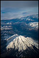 Aerial view of Redoubt Volcano and sea of clouds. Lake Clark National Park ( color)
