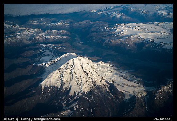 Aerial view of Redoubt Volcano. Lake Clark National Park (color)