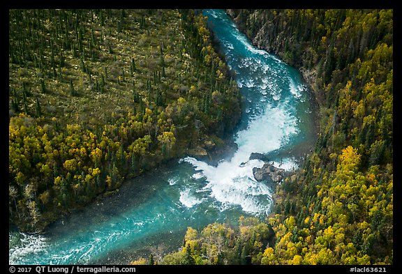 Aerial view of Tanalian River and Falls. Lake Clark National Park (color)