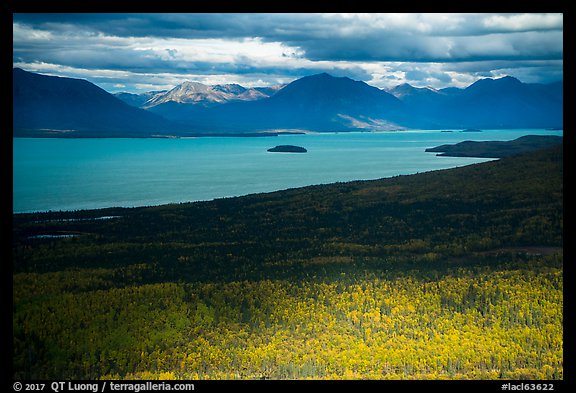 Aerial view of Lake Clark near Port Alsworth. Lake Clark National Park (color)