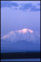 Last light on the summit of Mt Blackburn. Wrangell-St Elias National Park, Alaska, USA. (color)