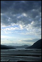 Sky and Copper River. Wrangell-St Elias National Park, Alaska, USA.