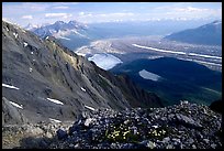 Mountain landscape with glacier seen from above. Wrangell-St Elias National Park ( color)
