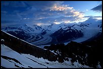 The Wrangell range seen from Mt Donoho, sunrise. Wrangell-St Elias National Park, Alaska, USA.