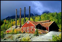Kennicott historic copper mining buildings. Wrangell-St Elias National Park, Alaska, USA. (color)