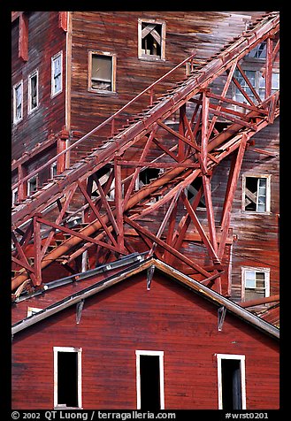 Close-up of mill in Kennicott historic copper mine. Wrangell-St Elias National Park, Alaska, USA.