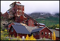 Kennicott historic copper mine and clouds. Wrangell-St Elias National Park, Alaska, USA. (color)
