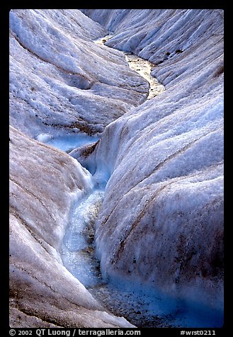 Close-up of glacial stream on Root glacier. Wrangell-St Elias National Park, Alaska, USA.