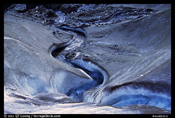 Stream on Root glacier. Wrangell-St Elias National Park, Alaska, USA.