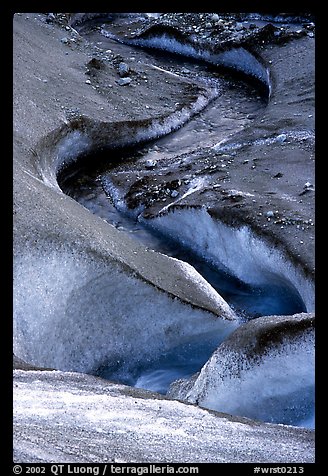 Glacial stream on Root glacier. Wrangell-St Elias National Park (color)