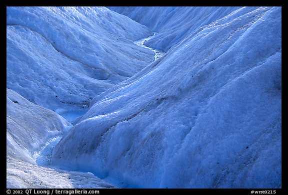 Glacial stream on Root glacier. Wrangell-St Elias National Park, Alaska, USA.