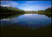 Crystalline Hills and Crystal Lake. Wrangell-St Elias National Park, Alaska, USA.