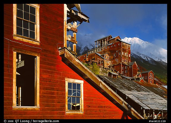 Kennicott historic mine in storm light, late afternoon. Wrangell-St Elias National Park (color)