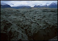 Glacier covered with black rocks. Wrangell-St Elias National Park ( color)