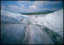 Root Glacier with stream on ice. Wrangell-St Elias National Park, Alaska, USA.