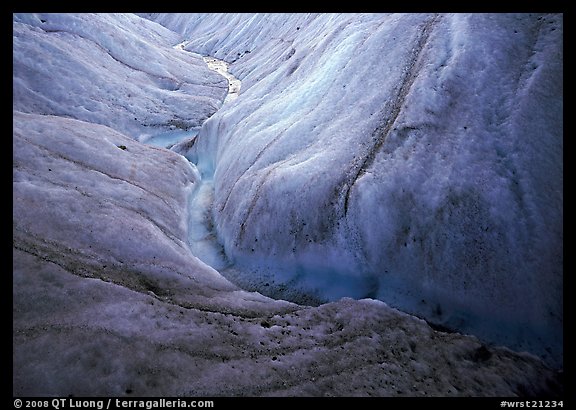 Glacial stream close-up, Root Glacier. Wrangell-St Elias National Park (color)