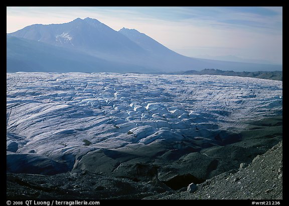 Root glacier and Bonanza ridge, morning. Wrangell-St Elias National Park (color)