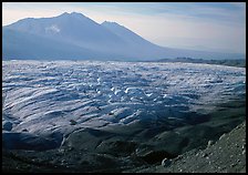 Root glacier and Bonanza ridge, morning. Wrangell-St Elias National Park, Alaska, USA.