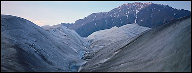 Glacial forms and rocky mountain. Wrangell-St Elias National Park, Alaska, USA.