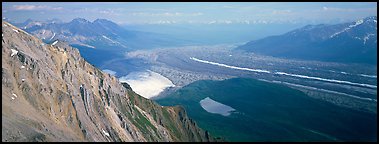 Glacier system from above. Wrangell-St Elias National Park (Panoramic color)